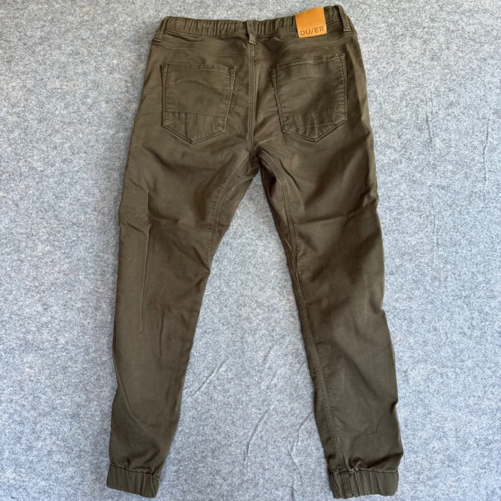 DUER No Sweat Jogger Mens 32x29 Olive Green Slim Performance Pants MJNS1100